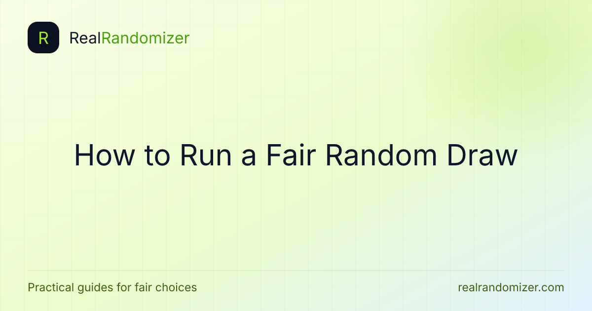 How to Run a Fair Random Draw featured image