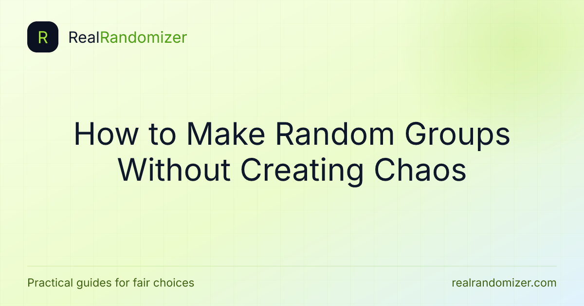How to Make Random Groups Without Creating Chaos featured image
