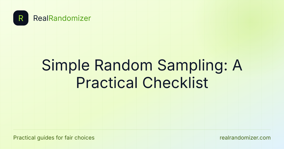 Simple Random Sampling: A Practical Checklist featured image