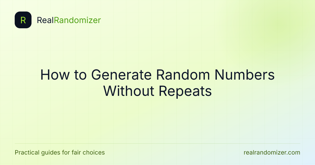 How to Generate Random Numbers Without Repeats featured image